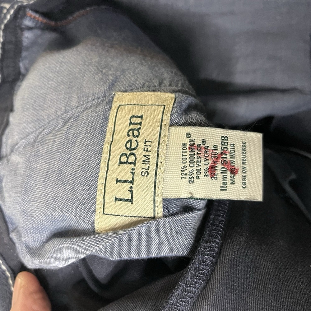 LL Bean Men Comfort Stretch Chino Pants Slim Fit 32x30 NWTS Gray 517588 - Picture 3 of 9